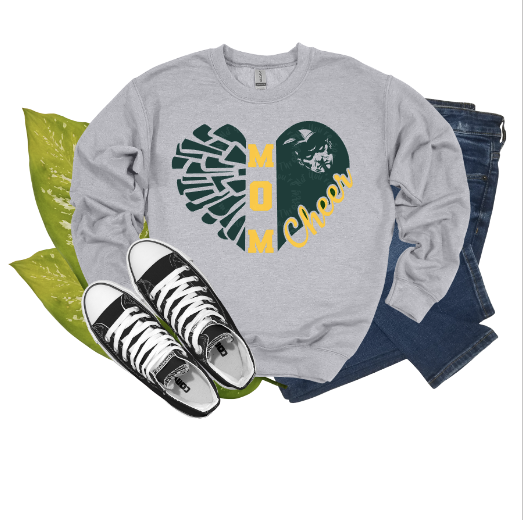 Cheer Mom Heart Puff Crewneck