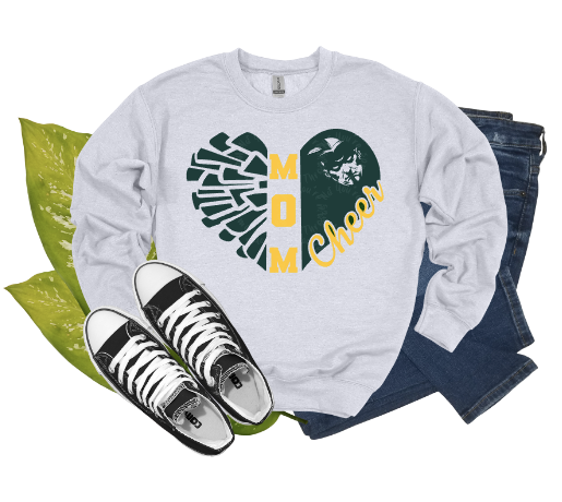 Cheer Mom Heart Puff Crewneck