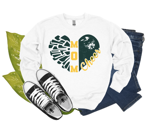 Cheer Mom Heart Puff Crewneck