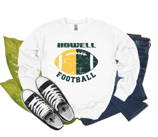 Distressed Football Sublimation Crewneck